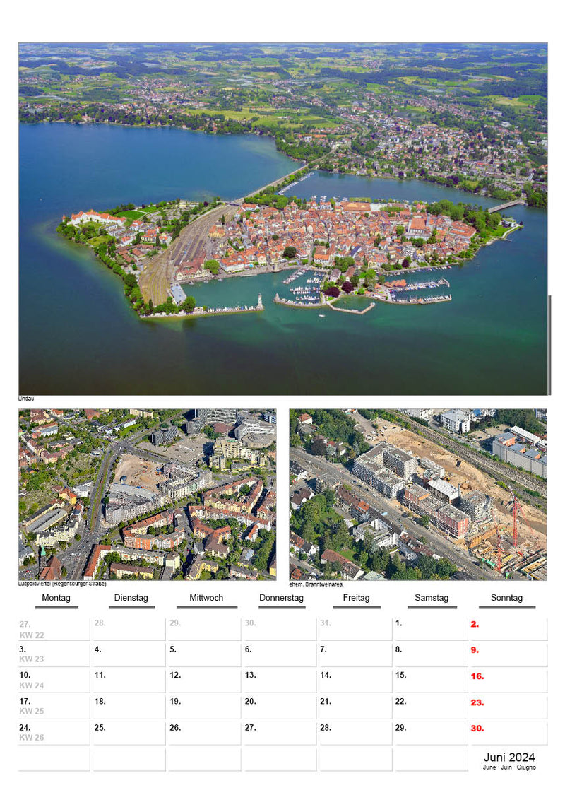 Luftbild-Kalender 2024 Nürnberg & Süddeutschland DIN A3 – Premium Wandkalender