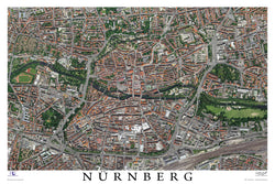 Luftbild: Das Nürnberg Poster, Die Nürnberger Altstadt von senkrechtem Blickwinkel