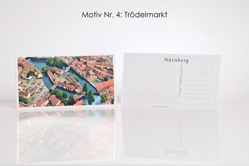 26 Nürnberg Luftbild-Postkarten im Panoramaformat mit Hochglanzveredelung, Luftaufnahmen von Oliver Acker