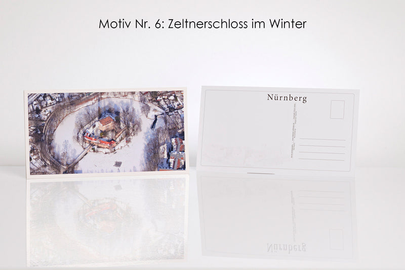 26 Nürnberg Luftbild-Postkarten im Panoramaformat mit Hochglanzveredelung, Luftaufnahmen von Oliver Acker