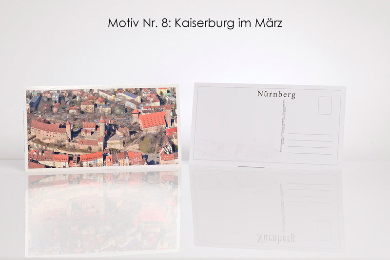 26 Nürnberg Luftbild-Postkarten im Panoramaformat mit Hochglanzveredelung, Luftaufnahmen von Oliver Acker
