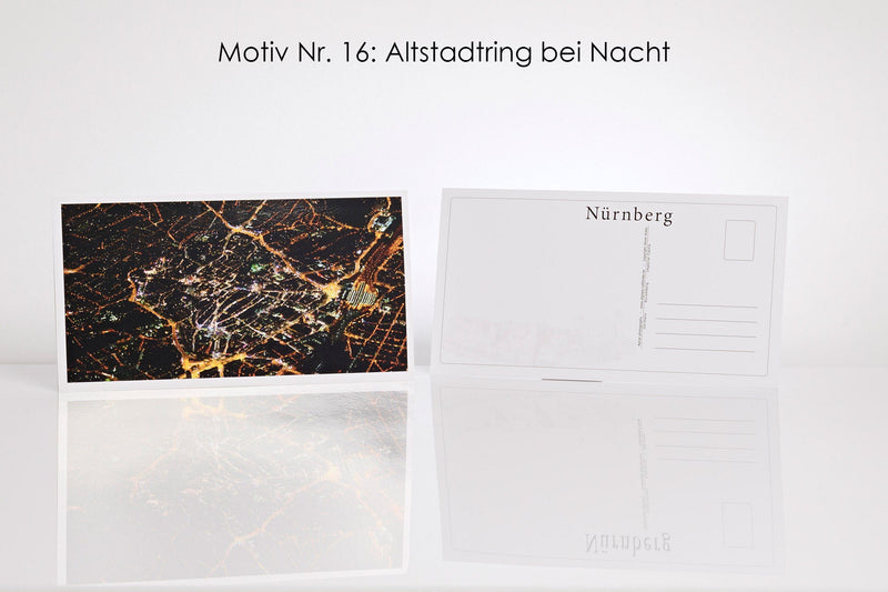 26 Nürnberg Luftbild-Postkarten im Panoramaformat mit Hochglanzveredelung, Luftaufnahmen von Oliver Acker