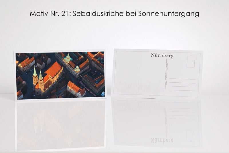 26 Nürnberg Luftbild-Postkarten im Panoramaformat mit Hochglanzveredelung, Luftaufnahmen von Oliver Acker
