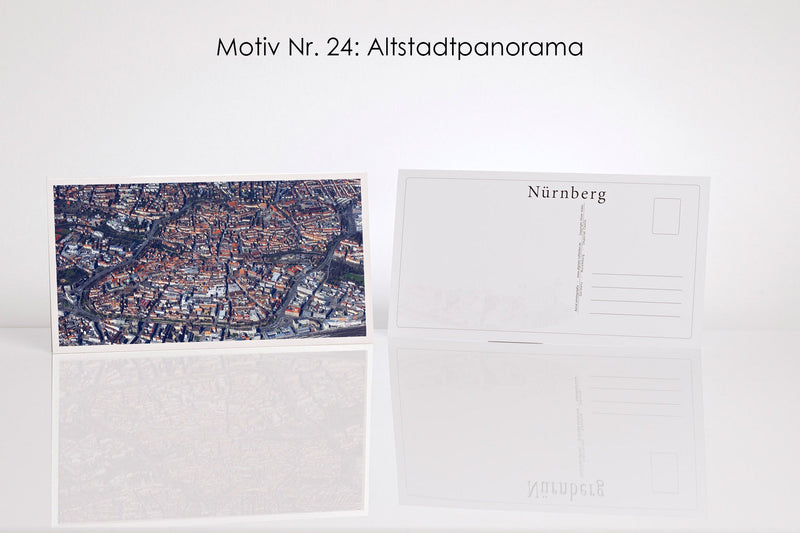 26 Nürnberg Luftbild-Postkarten im Panoramaformat mit Hochglanzveredelung, Luftaufnahmen von Oliver Acker