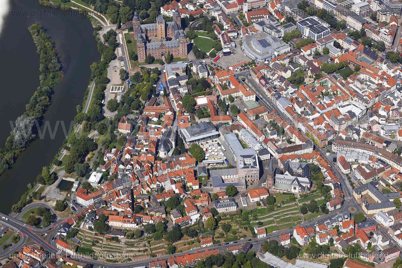 Luftaufnahme Aschaffenburg - Altstadt in Aschaffenburg | Unterfranken, Bayern