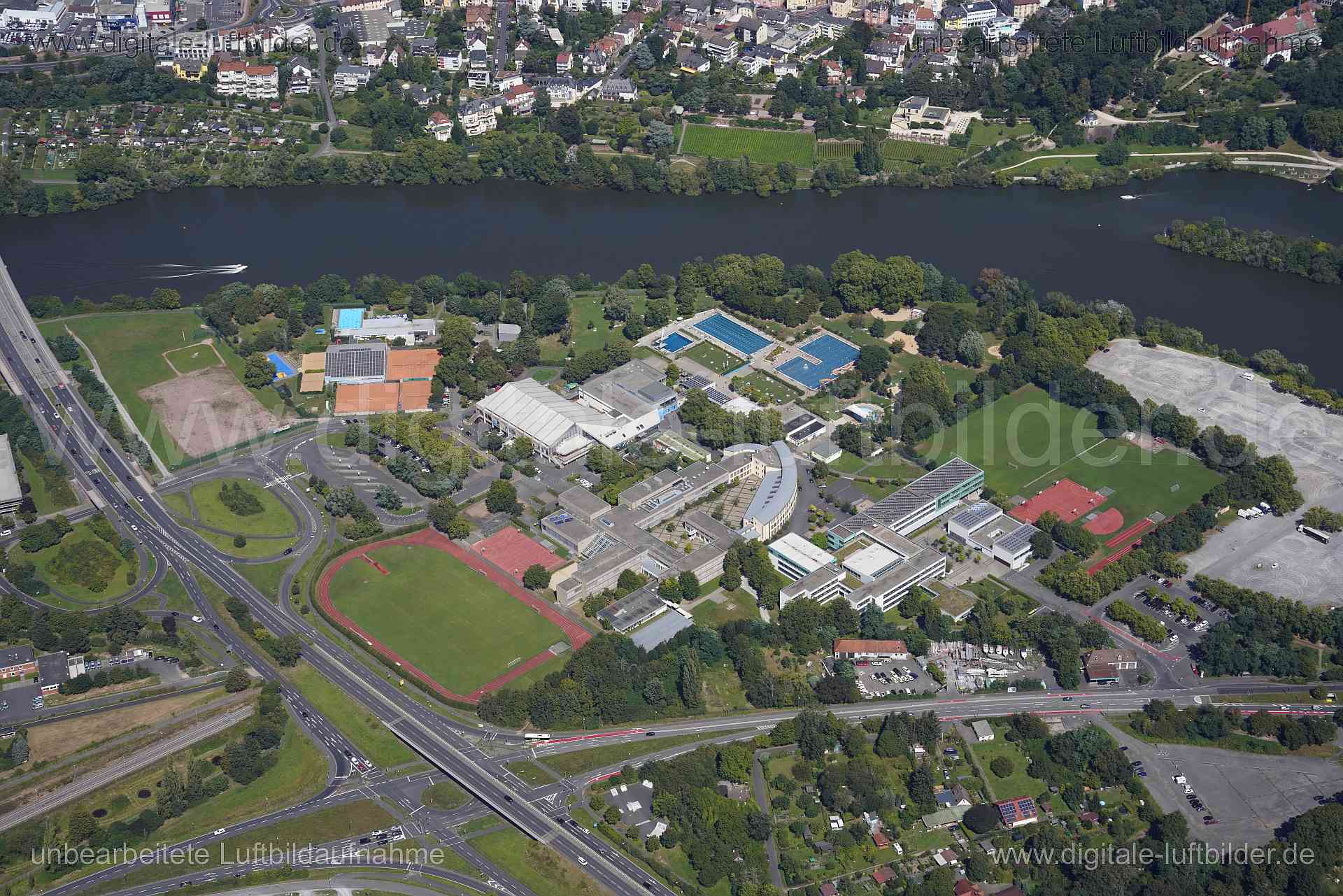 Luftaufnahme Freibad Aschaffenburg in Aschaffenburg | Unterfranken, Bayern