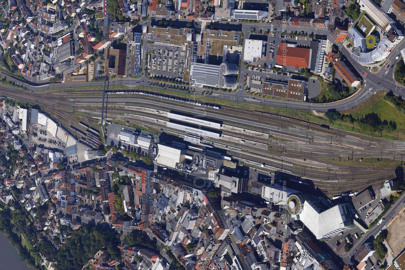 Luftaufnahme Hauptbahnhof Aschaffenburg in Aschaffenburg | Unterfranken, Bayern