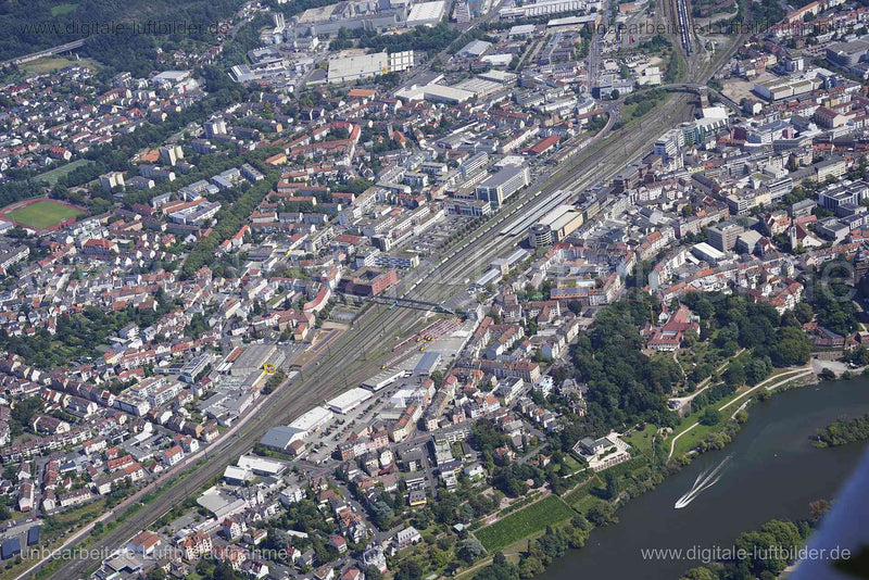 Luftaufnahme Hauptbahnhof Aschaffenburg in Aschaffenburg | Unterfranken, Bayern