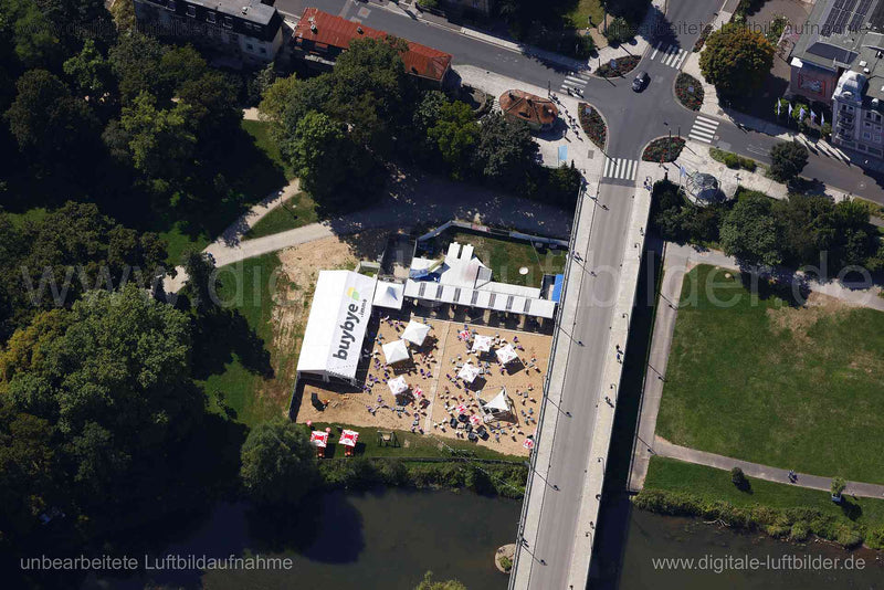 Luftaufnahme Stadtstrand Bad Kissingen in Bad Kissingen | Unterfranken, Bayern