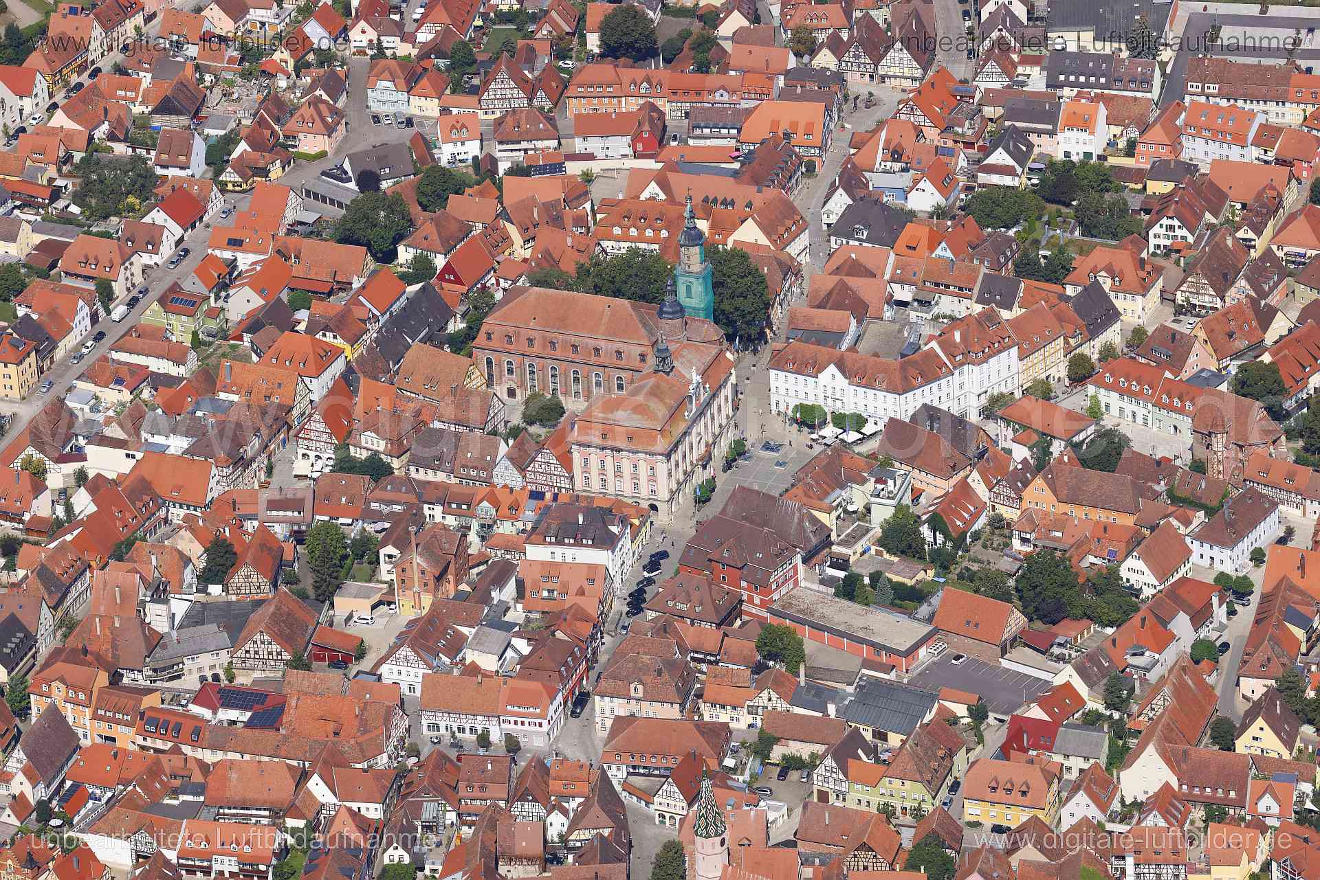 Luftaufnahme Marktplatz Bad Windsheim in Bad Windsheim | Mittelfranken, Bayern