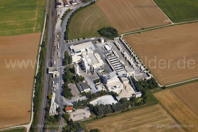 Luftaufnahme Gewerbegebiet Ermetzhofen Knauf in Burgbernheim | Mittelfranken, Bayern