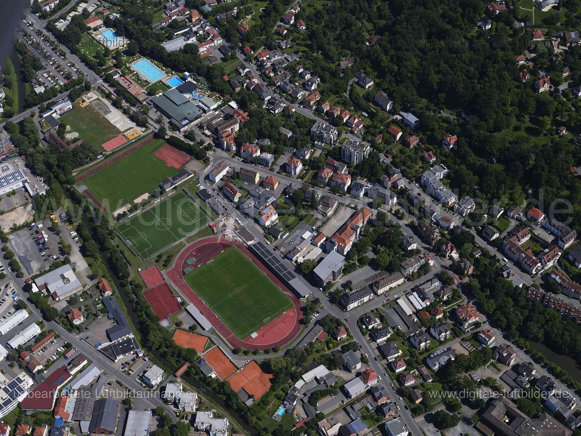 Luftaufnahme Coburg - Dr. Stocke Anlage in Coburg | Oberfranken, Bayern