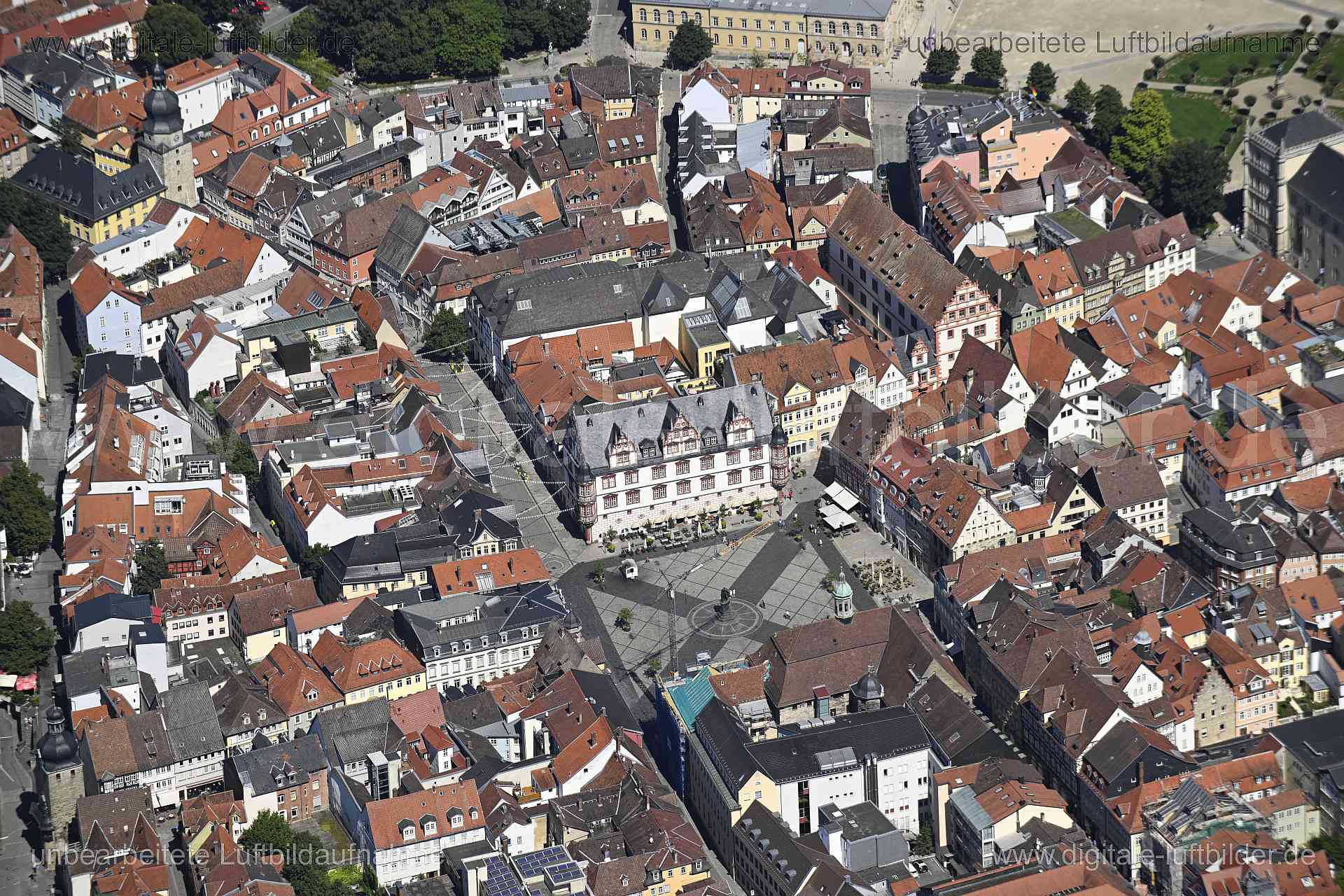 Luftaufnahme Coburg - Marktplatz in Coburg | Oberfranken, Bayern