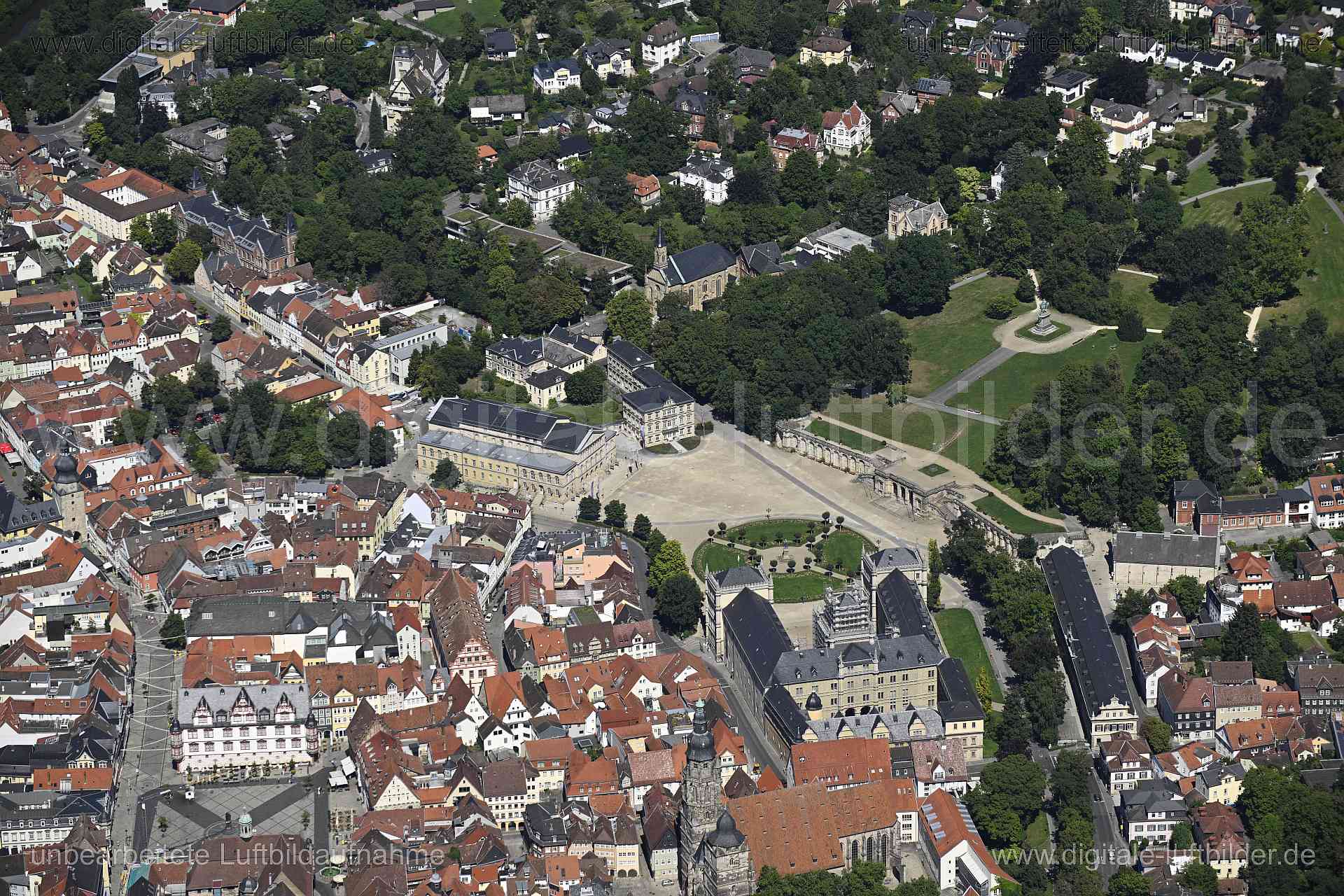 Luftaufnahme Coburg - Schlossplatz in Coburg | Oberfranken, Bayern