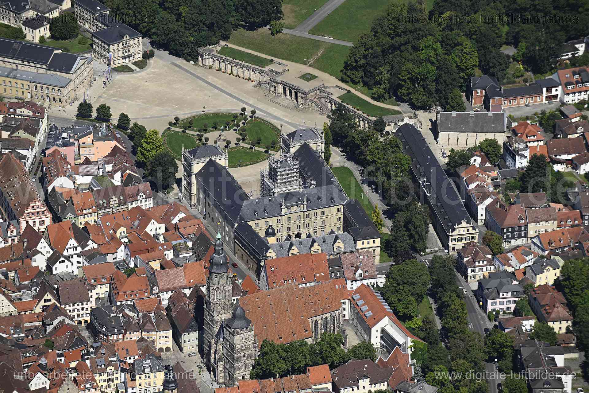 Luftaufnahme Coburg - Schlossplatz in Coburg | Oberfranken, Bayern