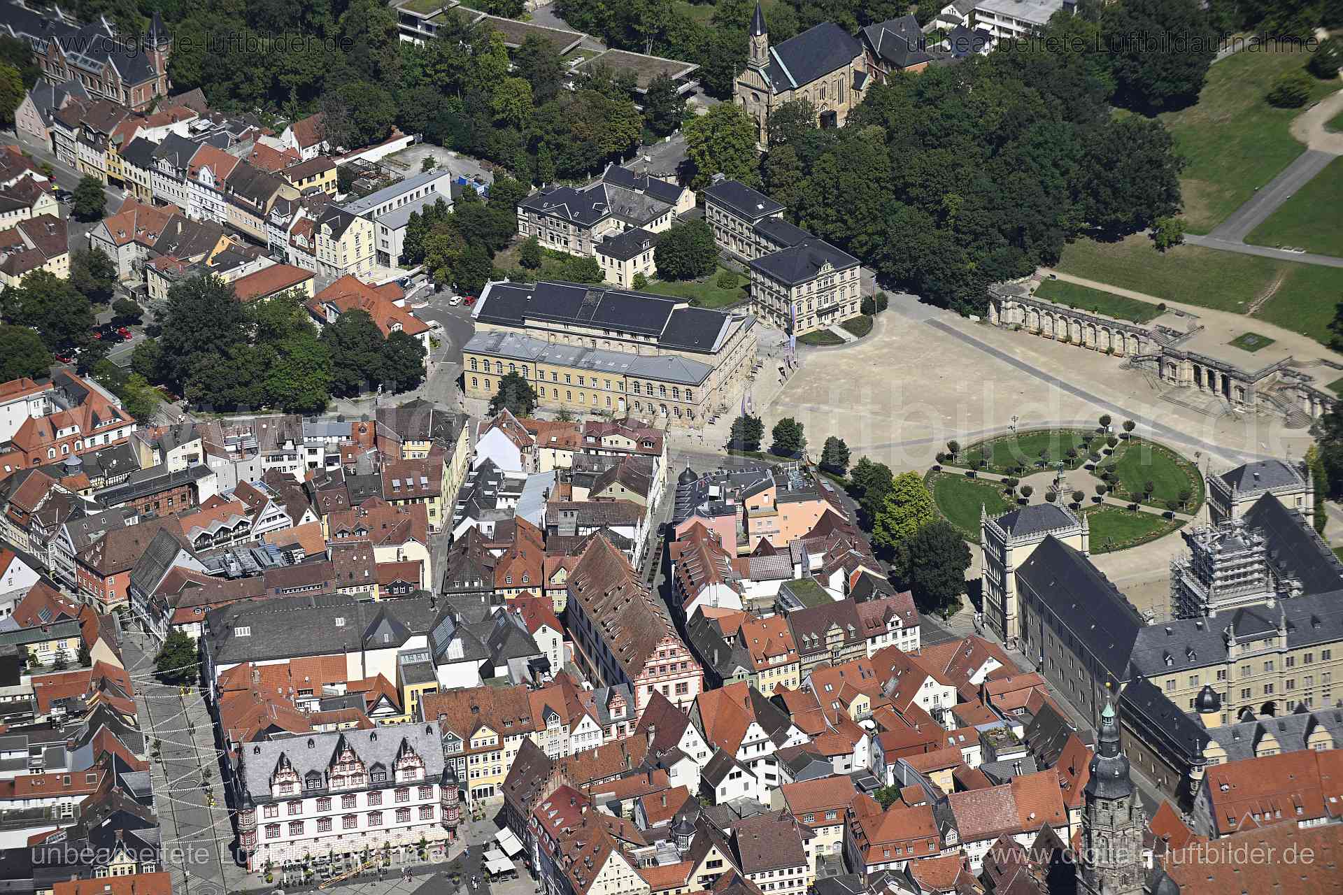 Luftaufnahme Coburg - Schlossplatz in Coburg | Oberfranken, Bayern