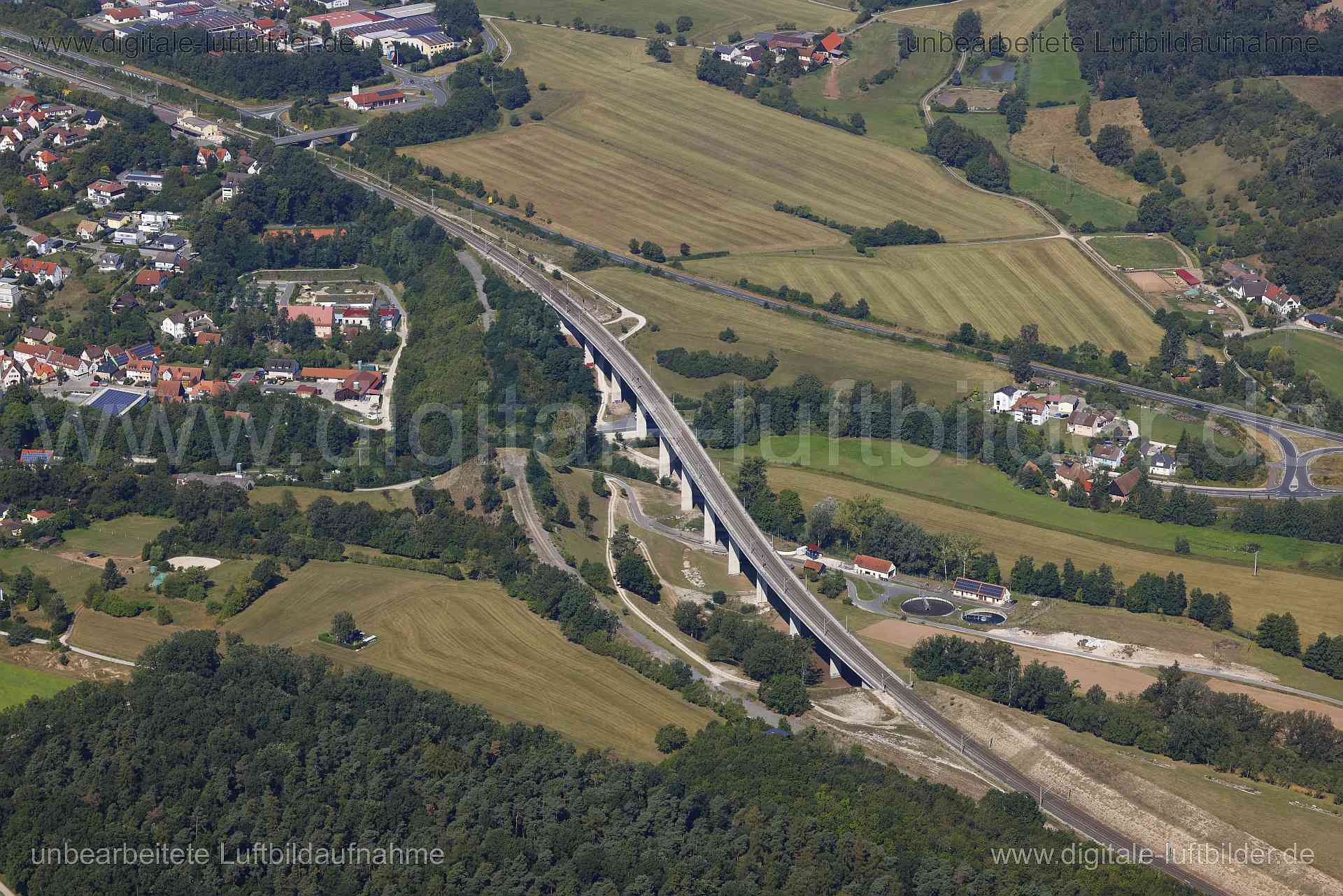 Luftaufnahme Aurachtalbrücke in Emskirchen | Mittelfranken, Bayern