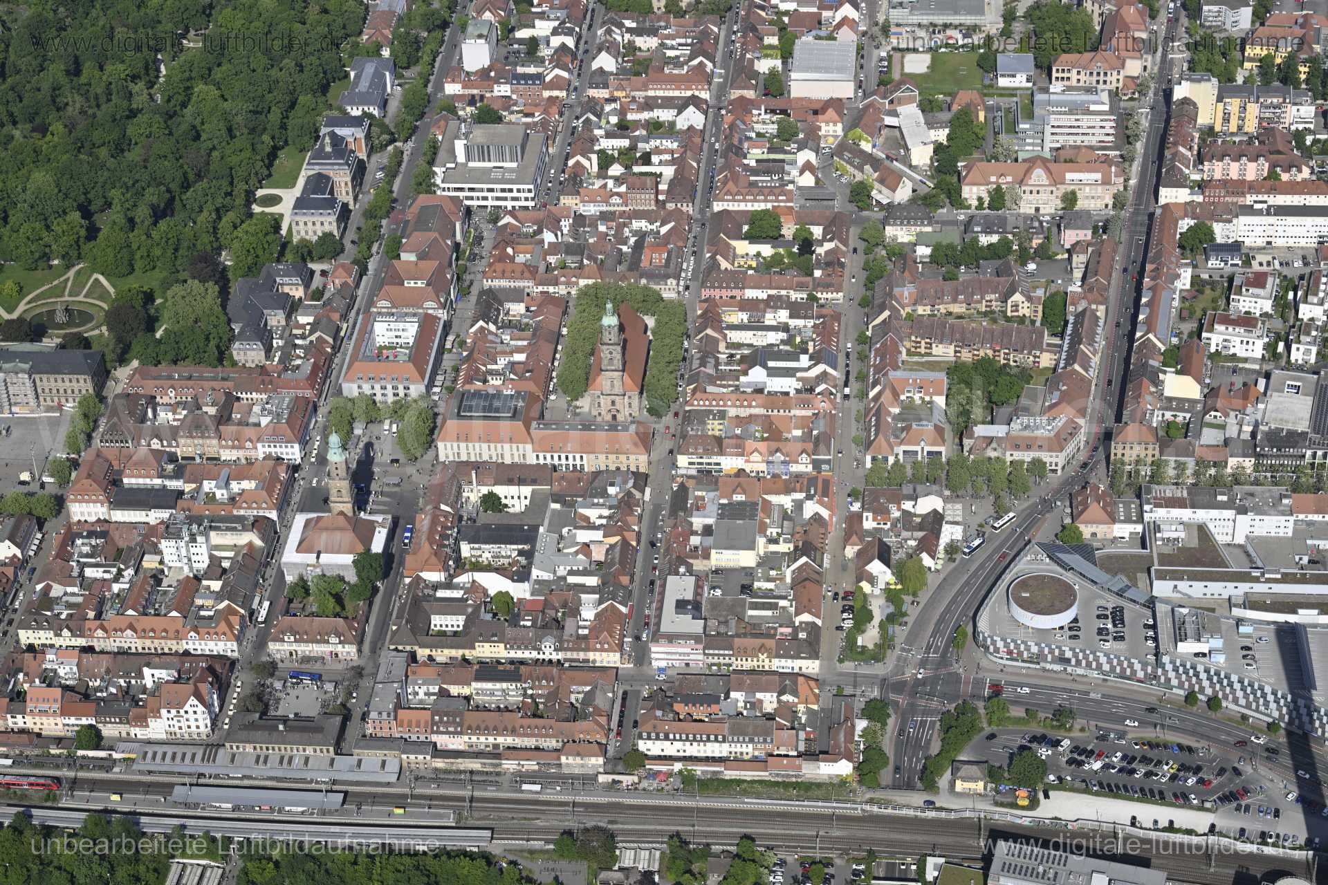 Luftaufnahme Altstadt Erlangen in Erlangen | Mittelfranken, Bayern