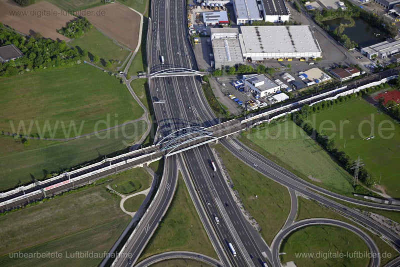 Luftaufnahme Autobahnkreuz in Erlangen | Mittelfranken, Bayern