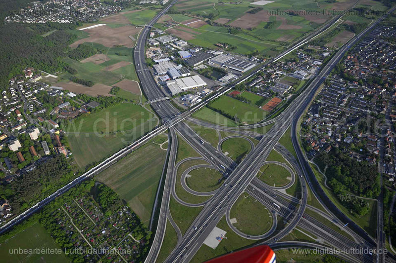 Luftaufnahme Autobahnkreuz in Erlangen | Mittelfranken, Bayern