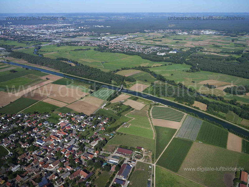 Luftaufnahme Main Donau Kanal in Erlangen | Mittelfranken, Bayern