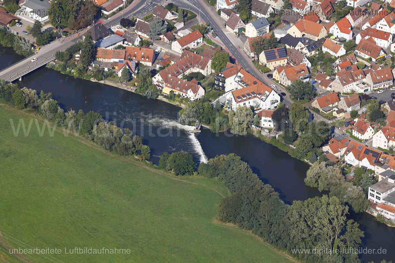 Luftaufnahme Regnitz in Erlangen | Mittelfranken, Bayern