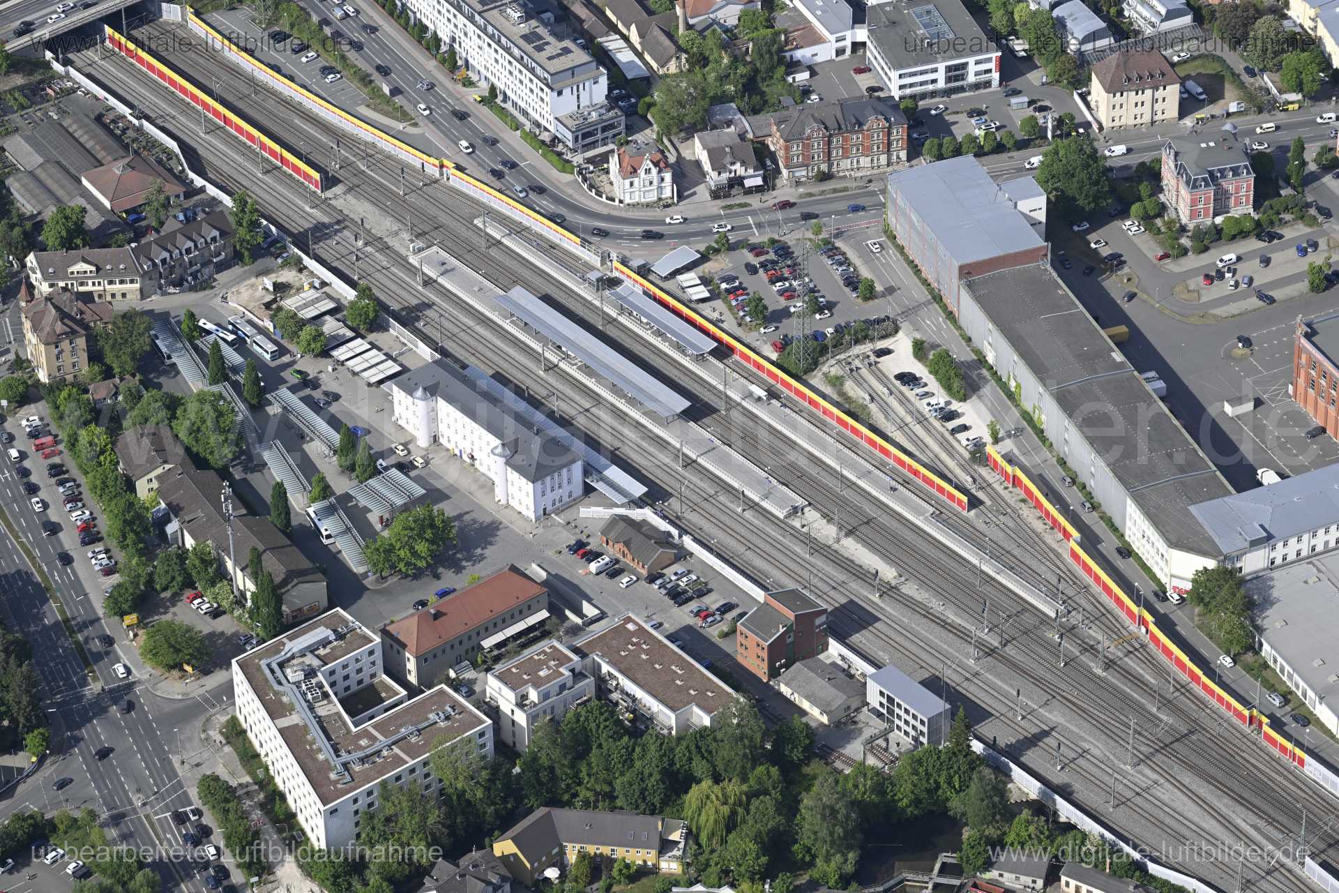 Luftaufnahme Bahnhof Forchheim in Forchheim | Mittelfranken, Bayern