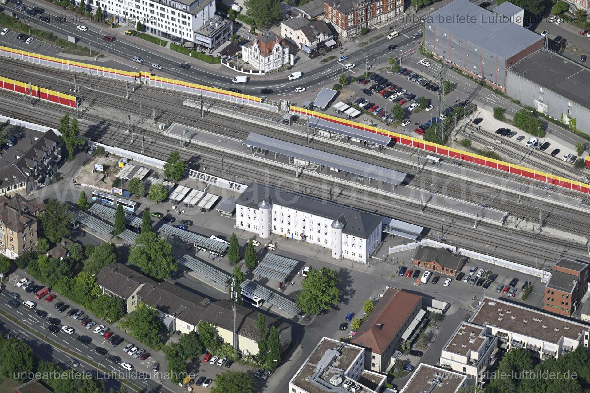 Luftaufnahme Bahnhof Forchheim in Forchheim | Mittelfranken, Bayern