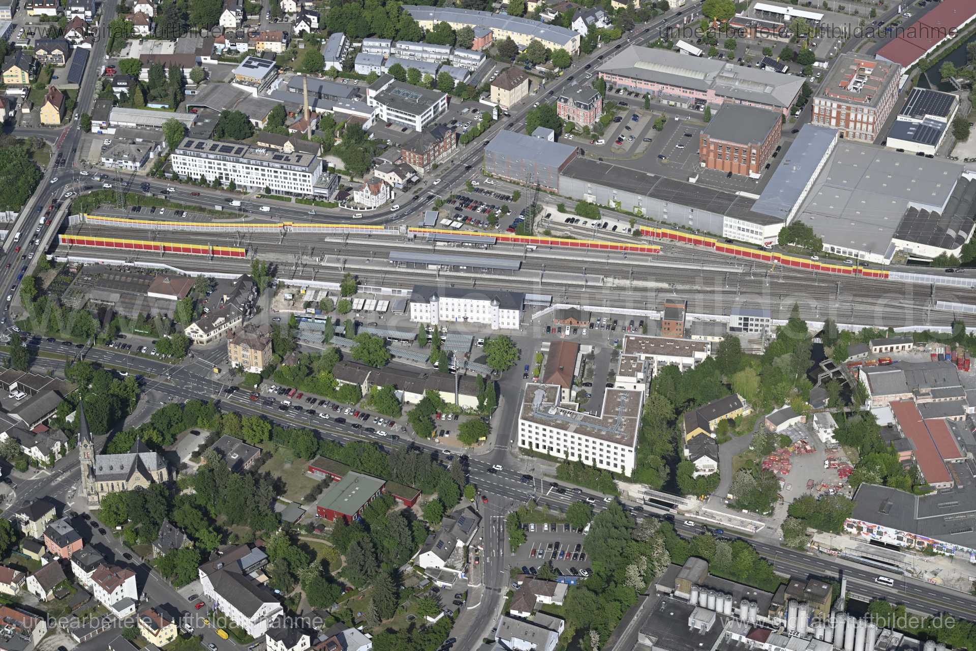 Luftaufnahme Bahnhof Forchheim in Forchheim | Mittelfranken, Bayern