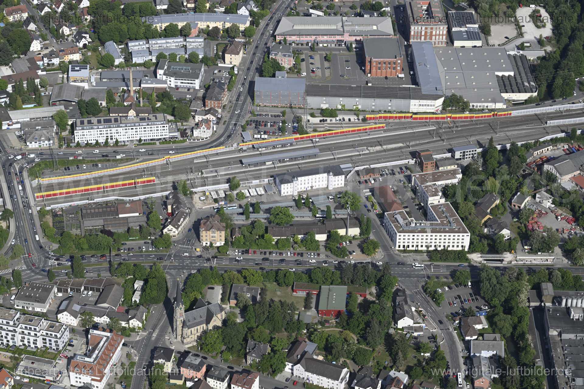 Luftaufnahme Bahnhof Forchheim in Forchheim | Mittelfranken, Bayern