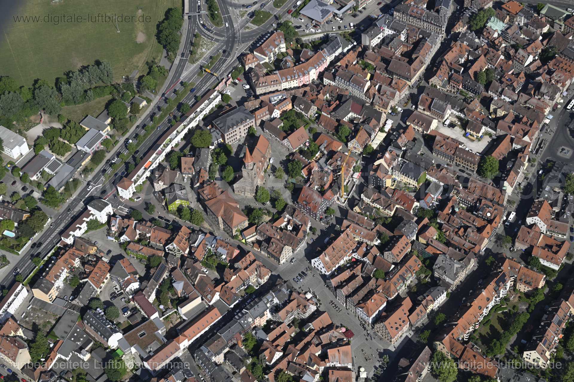 Luftaufnahme Altstadt Fürth in Fürth | Mittelfranken, Bayern
