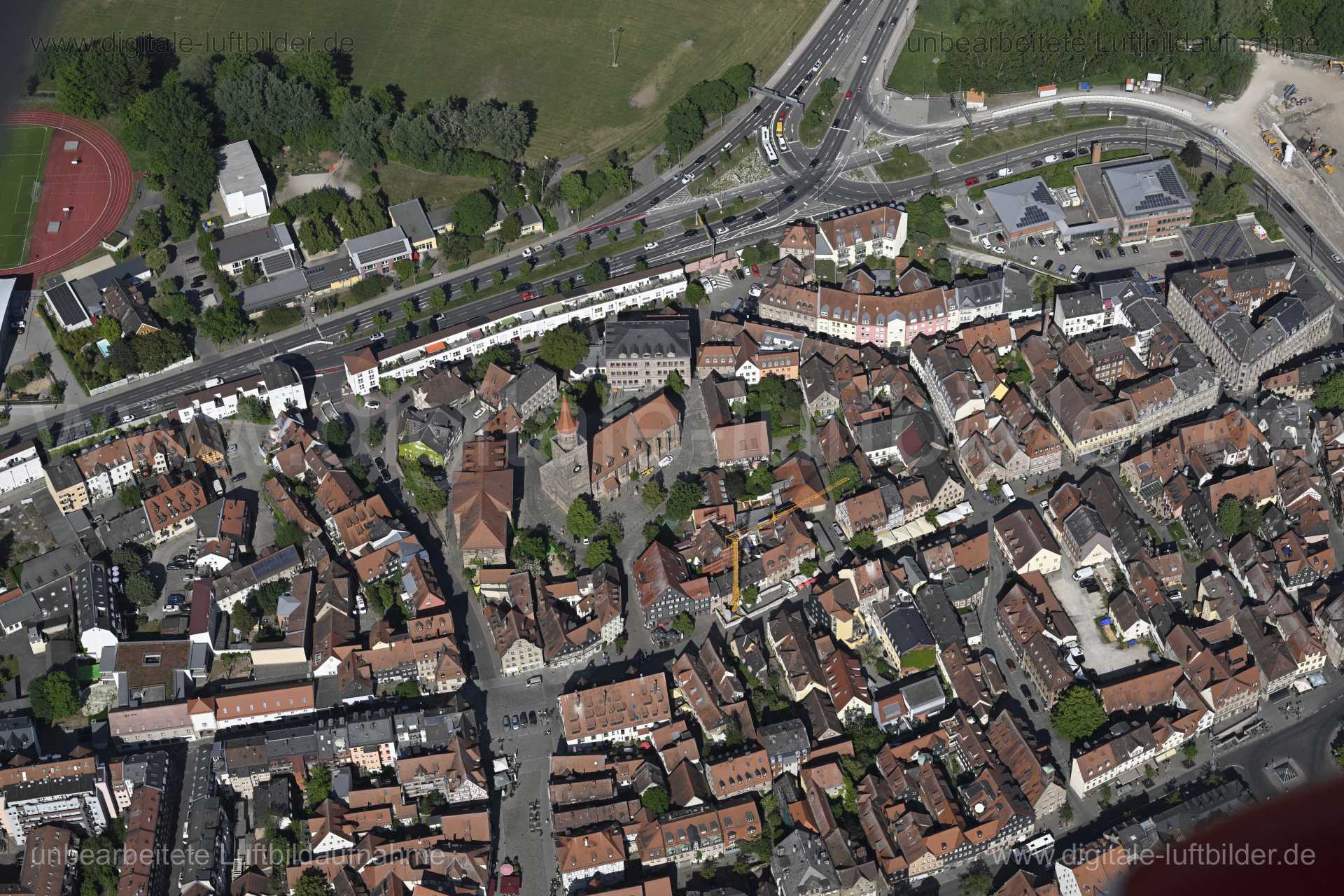 Luftaufnahme Altstadt Fürth in Fürth | Mittelfranken, Bayern