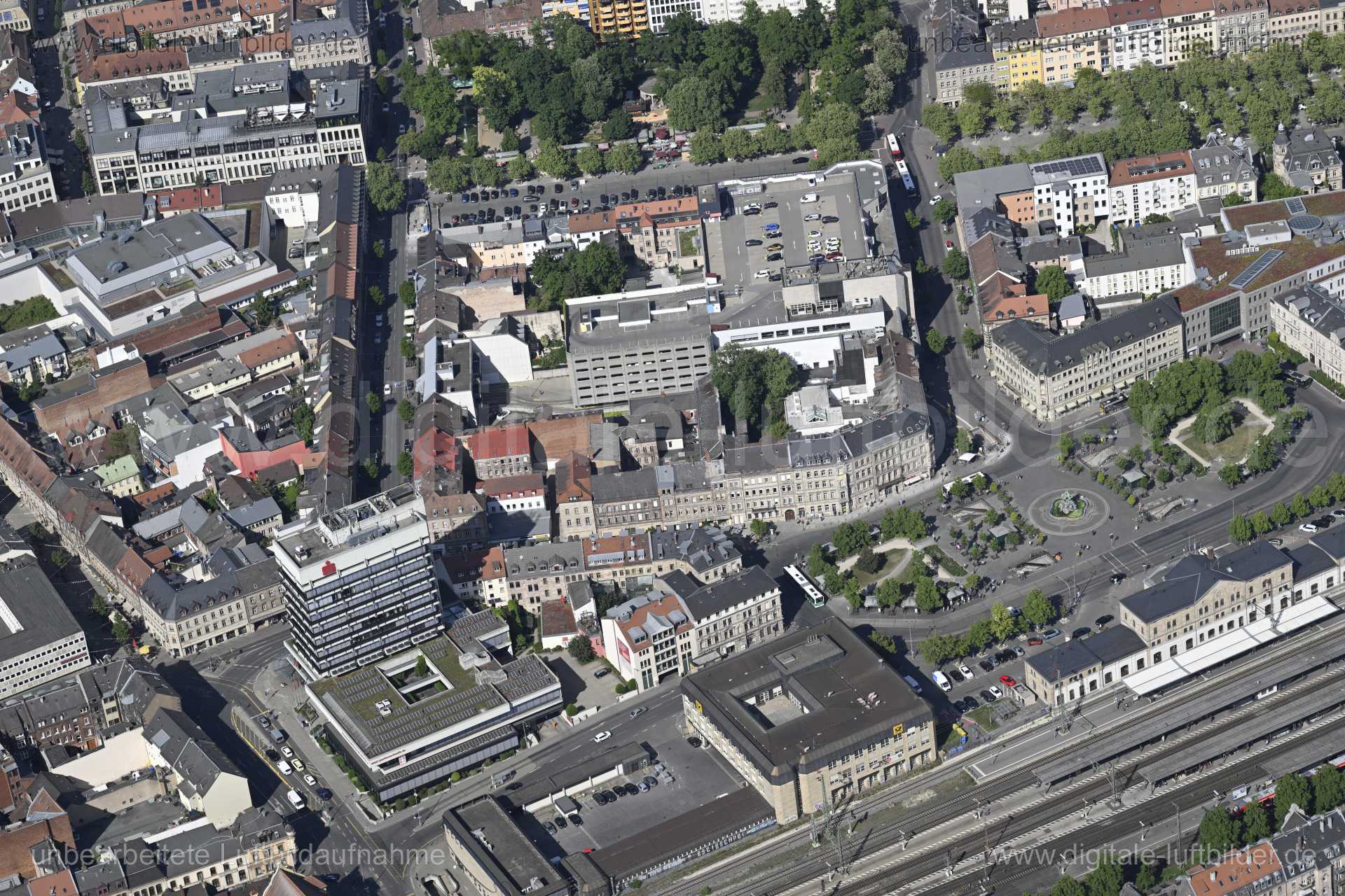 Luftaufnahme Bahnhofplatz Fürth in Fürth | Mittelfranken, Bayern
