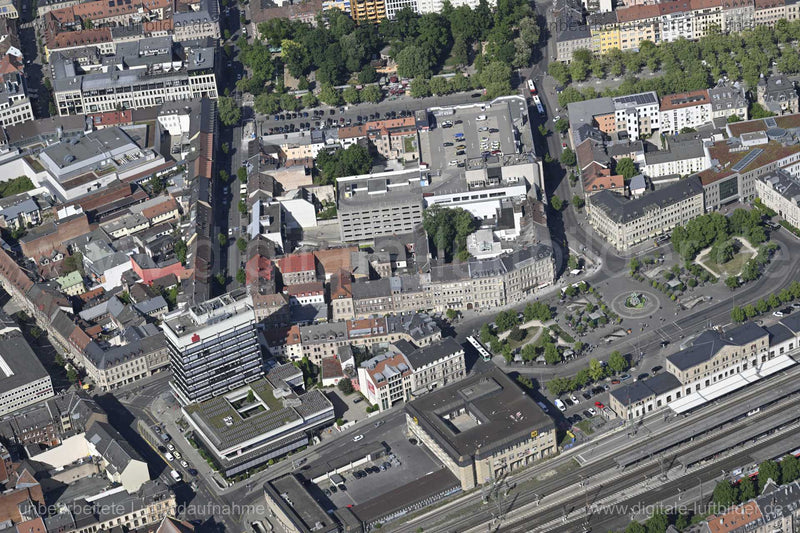 Luftaufnahme Bahnhofplatz Fürth in Fürth | Mittelfranken, Bayern