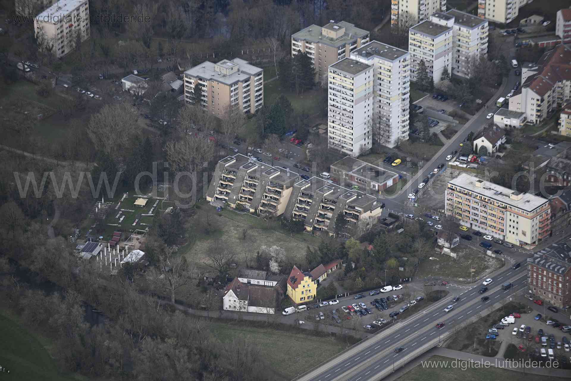 Luftaufnahme Ludwigsbrücke in Fürth | Mittelfranken, Bayern