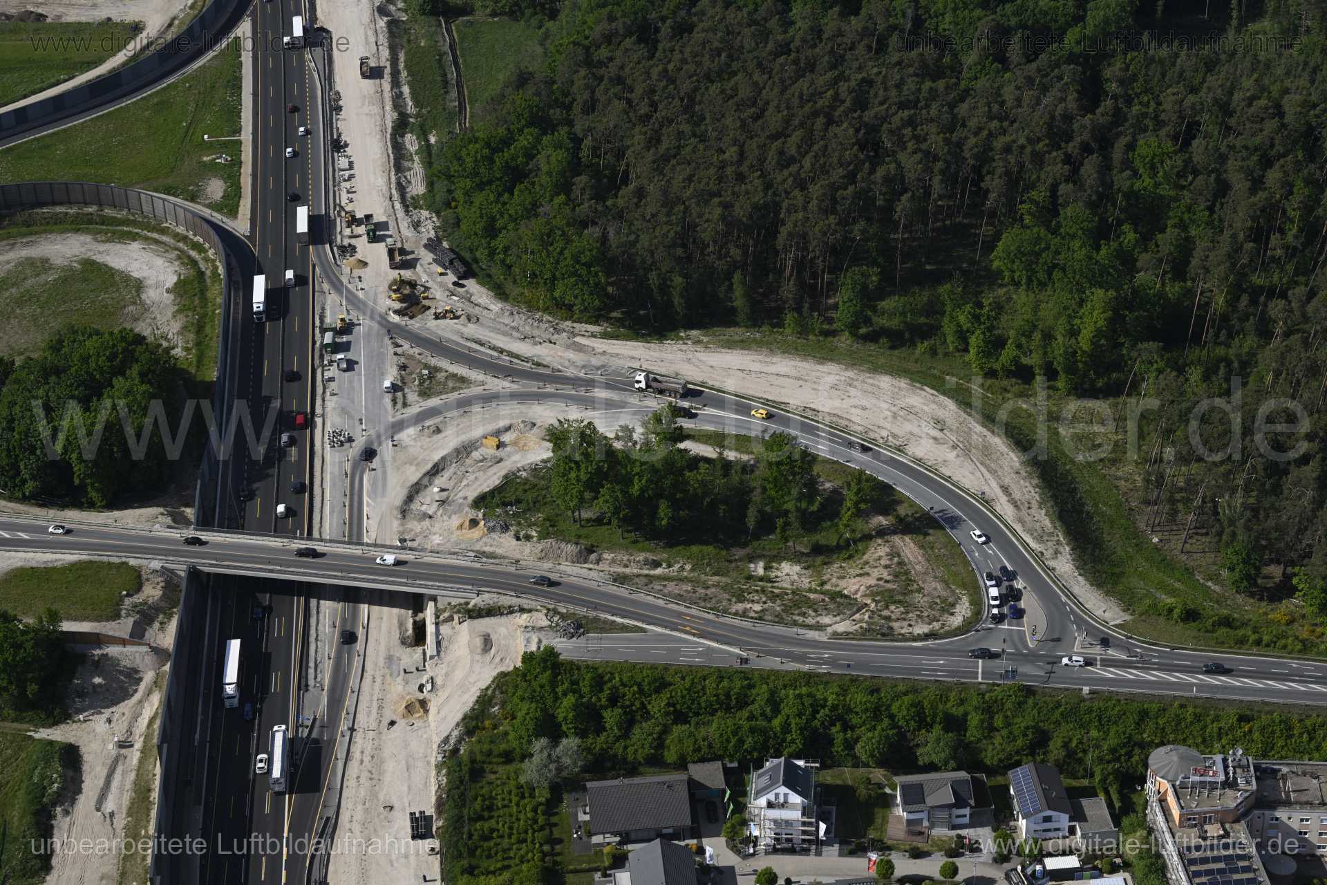 Luftaufnahme Anschlussstelle Erlangen-West in Heßdorf | Mittelfranken, Bayern