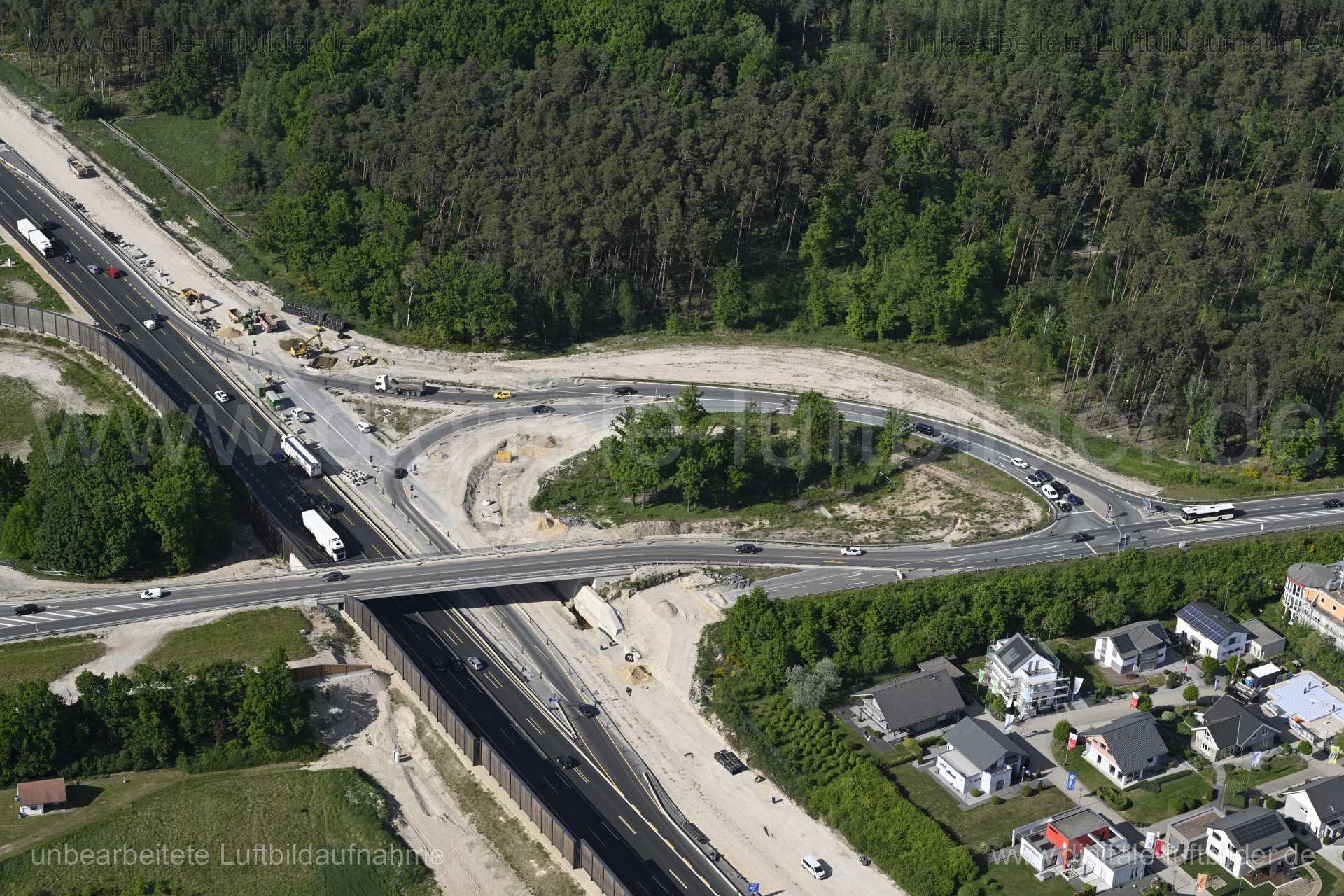 Luftaufnahme Anschlussstelle Erlangen-West in Heßdorf | Mittelfranken, Bayern