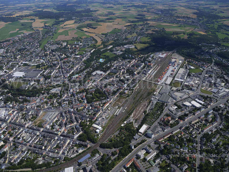 Luftaufnahme Hof Hauptbahnhof in Hof | Oberfranken, Bayern