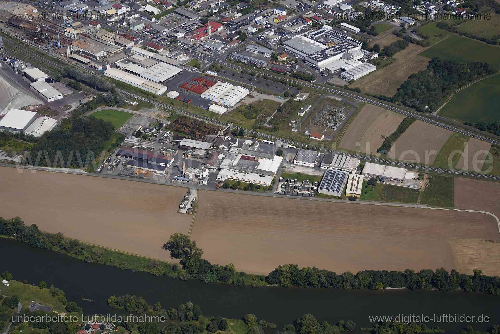 Luftaufnahme Industriegebiet Laudenbacher Weg in Karlstadt | Unterfranken, Bayern