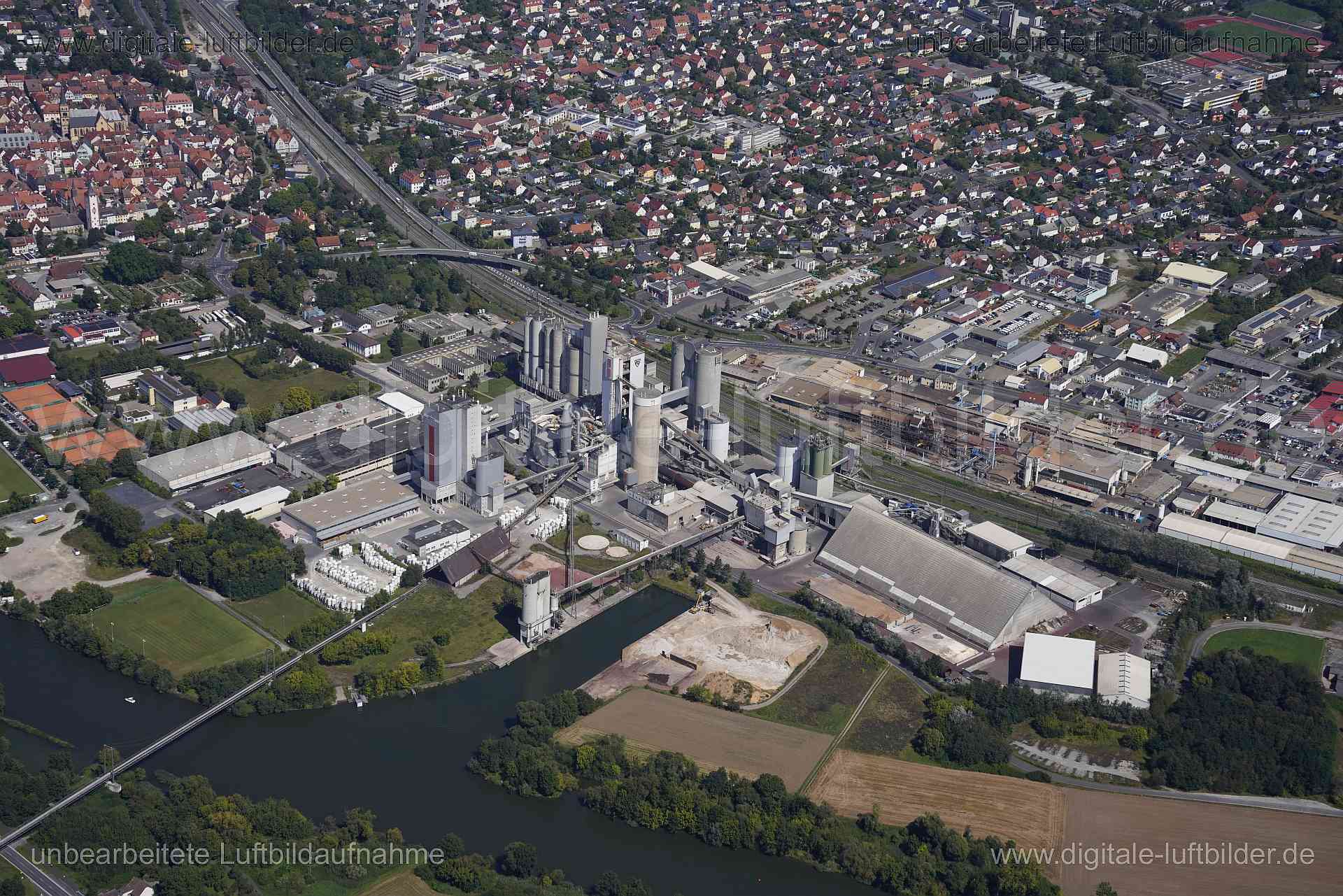 Luftaufnahme Industriegebiet Laudenbacher Weg in Karlstadt | Unterfranken, Bayern