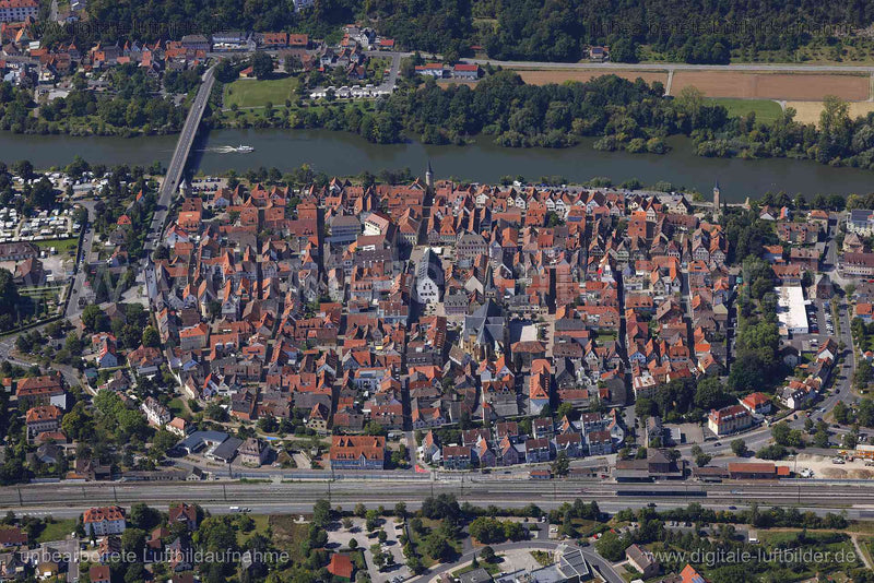 Luftaufnahme Karlstadt - Altstadt in Karlstadt | Unterfranken, Bayern