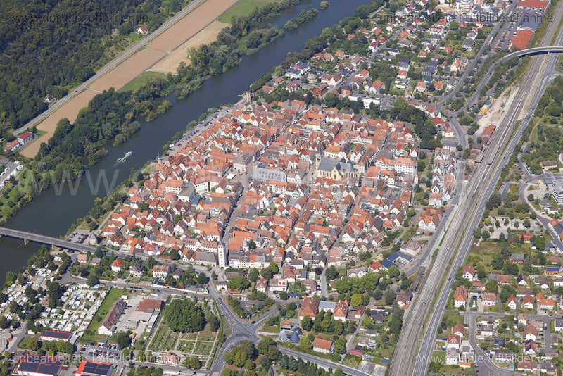 Luftaufnahme Karlstadt - Altstadt in Karlstadt | Unterfranken, Bayern