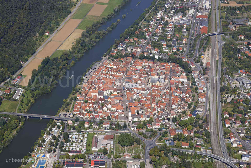Luftaufnahme Karlstadt - Altstadt in Karlstadt | Unterfranken, Bayern