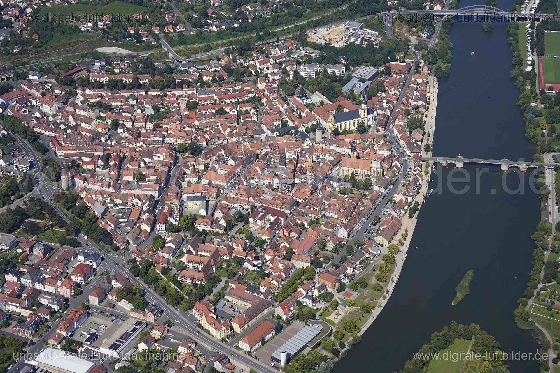 Luftaufnahme Kitzingen - Altstadt in Kitzingen | Unterfranken, Bayern