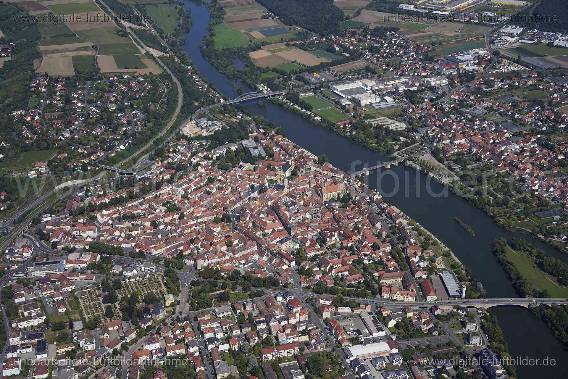 Luftaufnahme Kitzingen - Altstadt in Kitzingen | Unterfranken, Bayern