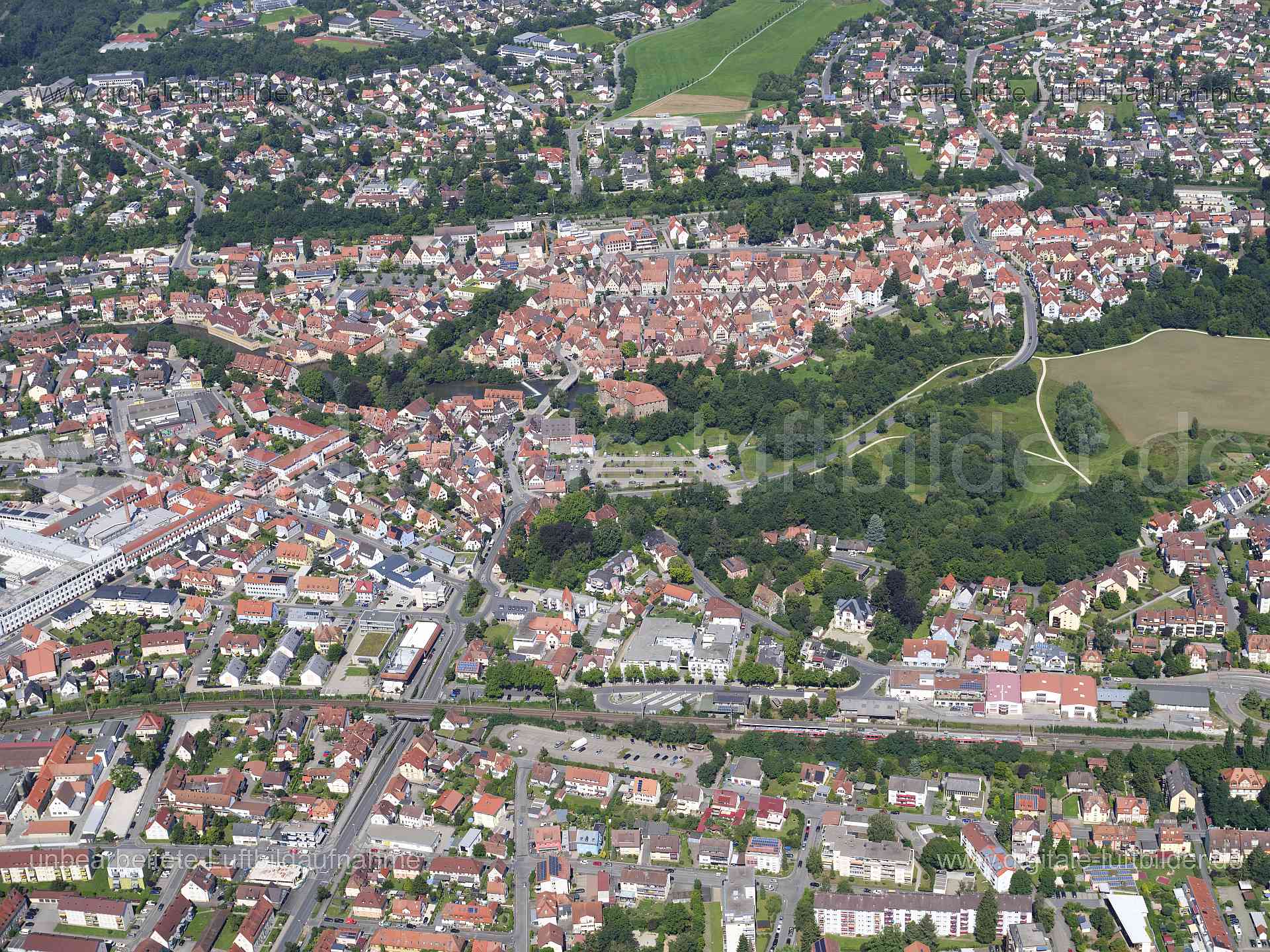Luftaufnahme Lauf an der Pegnitz in Lauf an der Pegnitz | Mittelfranken, Bayern