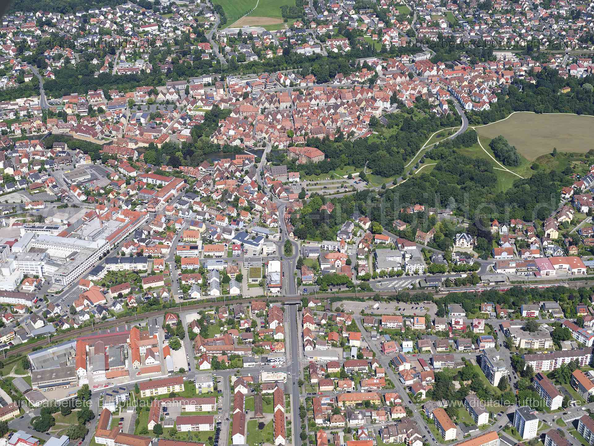 Luftaufnahme Lauf an der Pegnitz in Lauf an der Pegnitz | Mittelfranken, Bayern