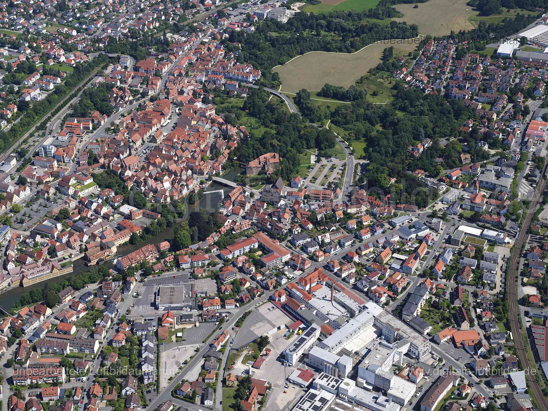Luftaufnahme Lauf an der Pegnitz in Lauf an der Pegnitz | Mittelfranken, Bayern