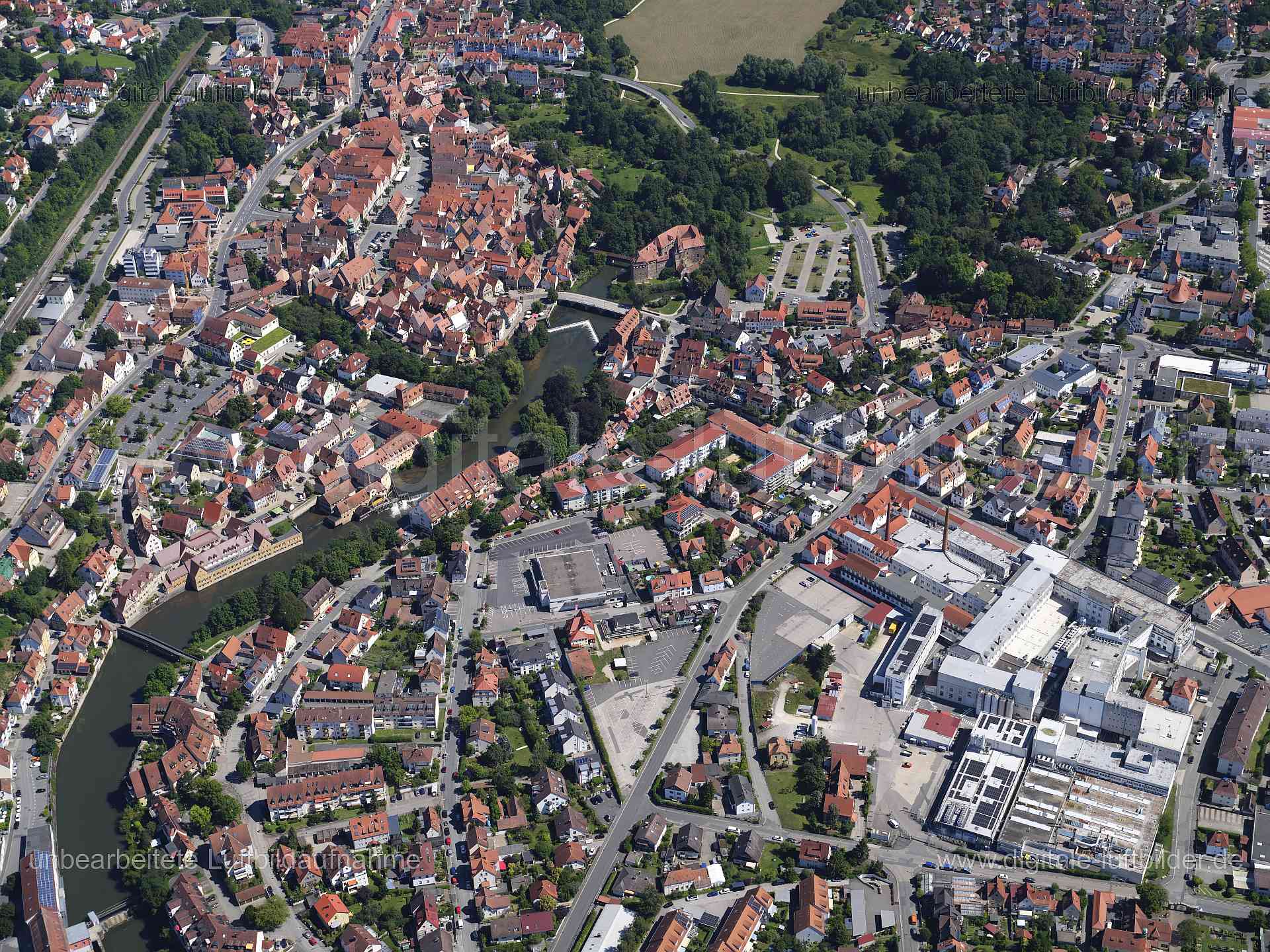Luftaufnahme Lauf an der Pegnitz in Lauf an der Pegnitz | Mittelfranken, Bayern