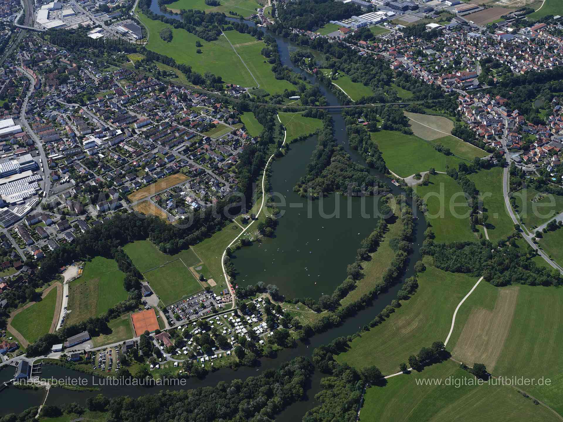 Luftaufnahme Lichtenfels Ortswiesensee in Lichtenfels | Oberfranken, Bayern